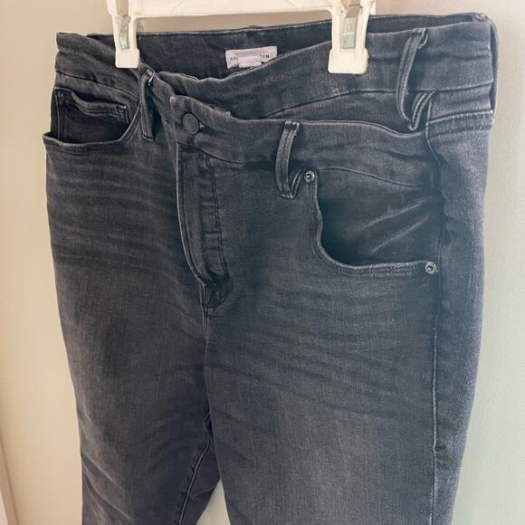 Good American Asymmetrical Dark Grey Skinny Jeans Size 12 - Picture 3 of 8